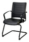 Chairs Leather Chair 22" x 25.5" x 35.4" Black Leather Guest Chair 2385 HomeRoots
