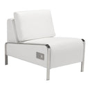 Chairs Leather Chair - 24" X 34" X 27" White Armless Chair HomeRoots