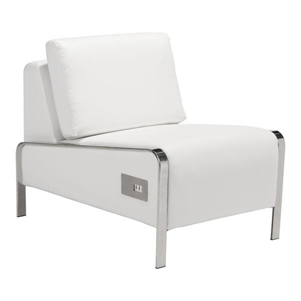 Chairs Leather Chair - 24" X 34" X 27" White Armless Chair HomeRoots
