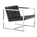 Chairs Leather Chair - 25" X 28.3" X 26.4" Black Leatherette Chair HomeRoots
