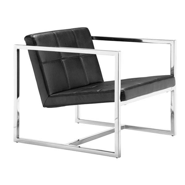 Chairs Leather Chair - 25" X 28.3" X 26.4" Black Leatherette Chair HomeRoots