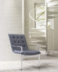 Chairs Leather Chair - 27.6" X 29.5" X 36" Gray Leatherette Occasional Chair HomeRoots