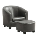 Chairs Leather Chair - 30'.5" x 33" x 26" Charcoal Grey, Leather-Look - 2pcs Juvenile Chair HomeRoots