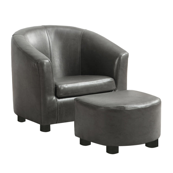 Chairs Leather Chair - 30'.5" x 33" x 26" Charcoal Grey, Leather-Look - 2pcs Juvenile Chair HomeRoots