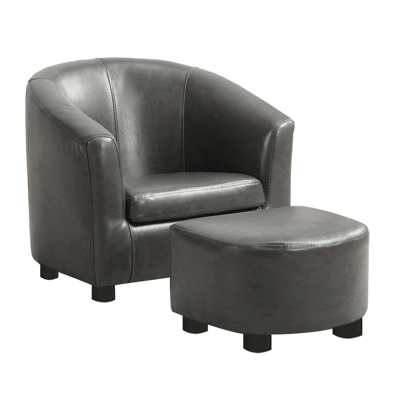 Chairs Leather Chair - 30'.5" x 33" x 26" Charcoal Grey, Leather-Look - 2pcs Juvenile Chair HomeRoots