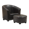 Chairs Leather Chair - 30'.5" x 33" x 26" Dark Brown, Leather-Look - 2pcs Juvenile Chair HomeRoots