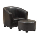 Chairs Leather Chair - 30'.5" x 33" x 26" Dark Brown, Leather-Look - 2pcs Juvenile Chair HomeRoots