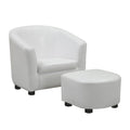 Chairs Leather Chair - 30'.5" x 33" x 26" White, Leather-Look/Fabric - 2pcs Juvenile Chair HomeRoots