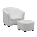 Chairs Leather Chair - 30'.5" x 33" x 26" White, Leather-Look/Fabric - 2pcs Juvenile Chair HomeRoots