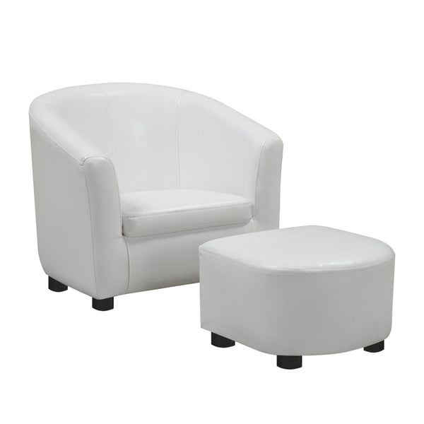 Chairs Leather Chair - 30'.5" x 33" x 26" White, Leather-Look/Fabric - 2pcs Juvenile Chair HomeRoots