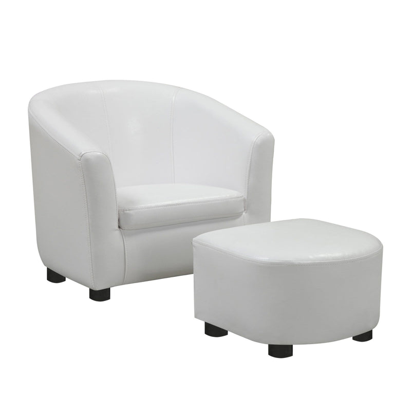 Chairs Leather Chair - 30'.5" x 33" x 26" White, Leather-Look/Fabric - 2pcs Juvenile Chair HomeRoots
