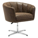 Chairs Leather Chair - 35.4" X 33.5" X 31.5" Leatherette Occasional Chair Coffee HomeRoots