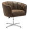 Chairs Leather Chair - 35.4" X 33.5" X 31.5" Leatherette Occasional Chair Coffee HomeRoots