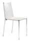 Chairs Leather Dining Chairs - 17.5" x 18.5" x 33.5" White, Leatherette, Chromed Steel, Dining Chair - Set of 4 HomeRoots