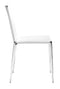 Chairs Leather Dining Chairs - 17.5" x 18.5" x 33.5" White, Leatherette, Chromed Steel, Dining Chair - Set of 4 HomeRoots