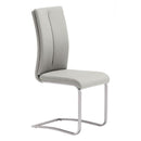 Chairs Leather Dining Chairs - 17.5" X 21.7" X 40.6" 2 Pcs Taupe Leatherette Chromed Steel Dining Chair HomeRoots