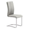 Chairs Leather Dining Chairs - 17.5" X 21.7" X 40.6" 2 Pcs Taupe Leatherette Chromed Steel Dining Chair HomeRoots