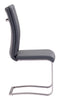 Chairs Leather Dining Chairs - 17.5" x 21.7" x 40.6" Gray, Leatherette, Chromed Steel, Dining Chair - Set of 2 HomeRoots