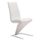 Chairs Leather Dining Chairs - 17.7" X 25" X 37.4" 2 Pcs White Leatherette Powder Coated Metal Dining Chair HomeRoots