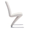 Chairs Leather Dining Chairs - 17.7" X 25" X 37.4" 2 Pcs White Leatherette Powder Coated Metal Dining Chair HomeRoots