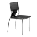 Chairs Leather Dining Chairs - 17" X 20" X 33" 4 Pcs Black Leatherette Chromed Steel Dining Chair HomeRoots