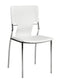 Chairs Leather Dining Chairs - 17" x 20" x 33" White, Leatherette, Chromed Steel, Dining Chair - Set of 4 HomeRoots