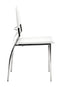 Chairs Leather Dining Chairs - 17" x 20" x 33" White, Leatherette, Chromed Steel, Dining Chair - Set of 4 HomeRoots