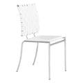 Chairs Leather Dining Chairs - 17" X 21" X 35" 4 Pcs White Leatherette Chromed Steel Dining Chair HomeRoots