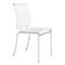 Chairs Leather Dining Chairs - 17" X 21" X 35" 4 Pcs White Leatherette Chromed Steel Dining Chair HomeRoots