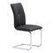 Chairs Leather Dining Chairs - 17" X 23.4" X 37" 2 Pcs Black Leatherette Chromed Steel Dining Chair HomeRoots