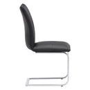 Chairs Leather Dining Chairs - 17" X 23.4" X 37" 2 Pcs Black Leatherette Chromed Steel Dining Chair HomeRoots