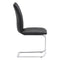 Chairs Leather Dining Chairs - 17" X 23.4" X 37" 2 Pcs Black Leatherette Chromed Steel Dining Chair HomeRoots