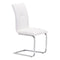 Chairs Leather Dining Chairs - 17" X 23.4" X 37" 2 Pcs White Leatherette Chromed Steel Dining Chair HomeRoots