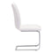 Chairs Leather Dining Chairs - 17" X 23.4" X 37" 2 Pcs White Leatherette Chromed Steel Dining Chair HomeRoots