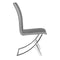 Chairs Leather Dining Chairs - 17" X 26" X 36" 2 Pcs Gray Leatherette Chromed Steel Dining Chair HomeRoots