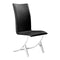 Chairs Leather Dining Chairs - 17" X 26" X 39" 2 Pcs Black Leatherette Chromed Steel Dining Chair HomeRoots