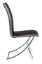 Chairs Leather Dining Chairs - 17" x 26" x 39" Espresso, Leatherette, Chromed Steel, Dining Chair - Set of 2 HomeRoots