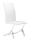 Chairs Leather Dining Chairs - 17" x 26" x 39" White, Leatherette, Chromed Steel, Dining Chair - Set of 2 HomeRoots