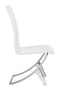 Chairs Leather Dining Chairs - 17" x 26" x 39" White, Leatherette, Chromed Steel, Dining Chair - Set of 2 HomeRoots