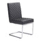 Chairs Leather Dining Chairs - 18" X 22.4" X 33.9" 2 Pcs Black Leatherette Chromed Steel Armless Dining Chair HomeRoots