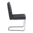 Chairs Leather Dining Chairs - 18" X 22.4" X 33.9" 2 Pcs Black Leatherette Chromed Steel Armless Dining Chair HomeRoots