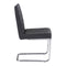 Chairs Leather Dining Chairs - 18" X 22.4" X 33.9" 2 Pcs Black Leatherette Chromed Steel Armless Dining Chair HomeRoots