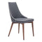 Chairs Leather Dining Chairs - 19.7" X 22.8" X 35.8" 2 Pcs Dark Gray Leatherette Powder Coated Dining Chair HomeRoots
