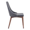 Chairs Leather Dining Chairs - 19.7" X 22.8" X 35.8" 2 Pcs Dark Gray Leatherette Powder Coated Dining Chair HomeRoots
