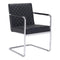 Chairs Leather Dining Chairs - 22" X 23" X 33.9" 2 Pcs Black Leatherette Chromed Steel Dining Chair HomeRoots