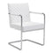 Chairs Leather Dining Chairs - 22" X 23" X 33.9" 2 Pcs White Leatherette Chromed Steel Dining Chair HomeRoots