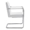 Chairs Leather Dining Chairs - 22" X 23" X 33.9" 2 Pcs White Leatherette Chromed Steel Dining Chair HomeRoots