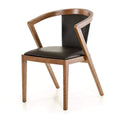 Chairs Leather Dining Chairs - 30" Walnut Wood and Black Leatherette Dining Chair HomeRoots