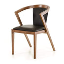 Chairs Leather Dining Chairs - 30" Walnut Wood and Black Leatherette Dining Chair HomeRoots