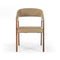 Chairs Leather Dining Chairs - 31" Taupe Leatherette and Walnut Wood Dining Chair HomeRoots